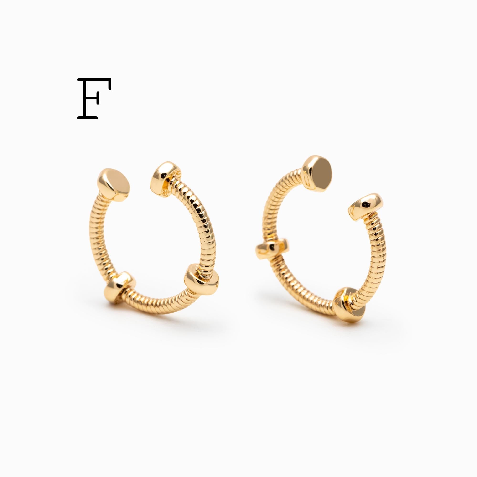 10pcs Gold Ear Cuff, Cartilage, Fake Piercing, Cartilage Ear Cuff, Ear Wrap, Earcuff (GB-2826)